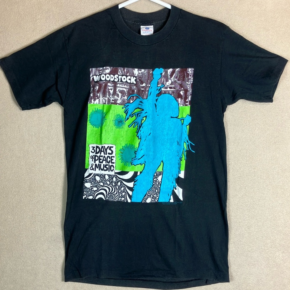 Vintage Woodstock 3 Days of Peace & Music Graphic‎ Print T Shirt size L